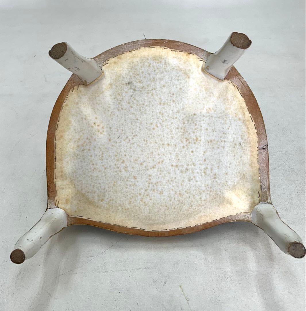 ロココ調アンティーク ベルベットチェア 青　子供用