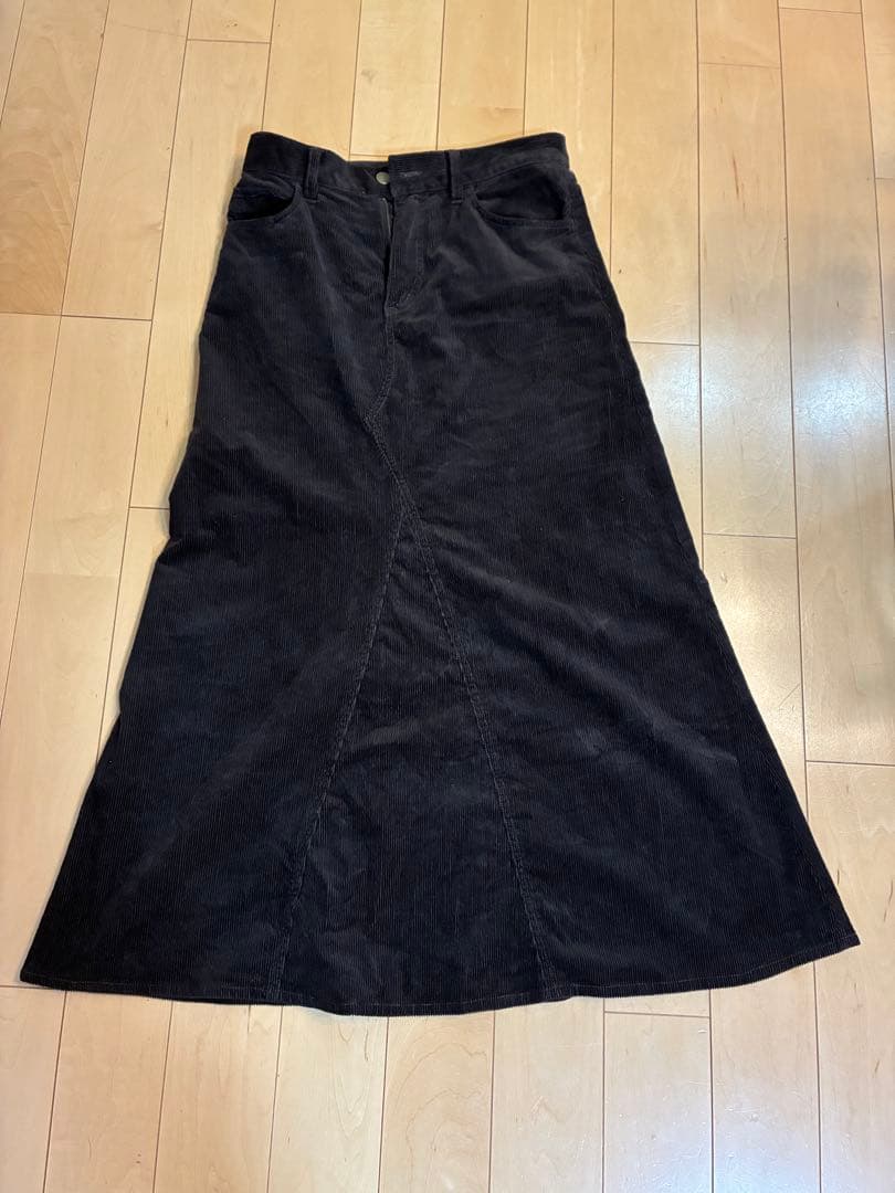 スピックアンドスパン　ストレッチコーデュロイスカート