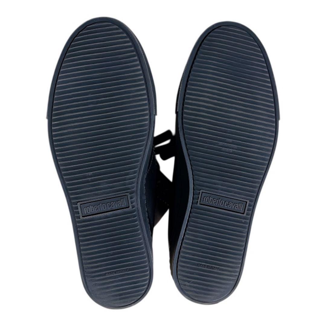 roberto cavalli ハイカットスニーカー レザー 黒赤 42 メンズ