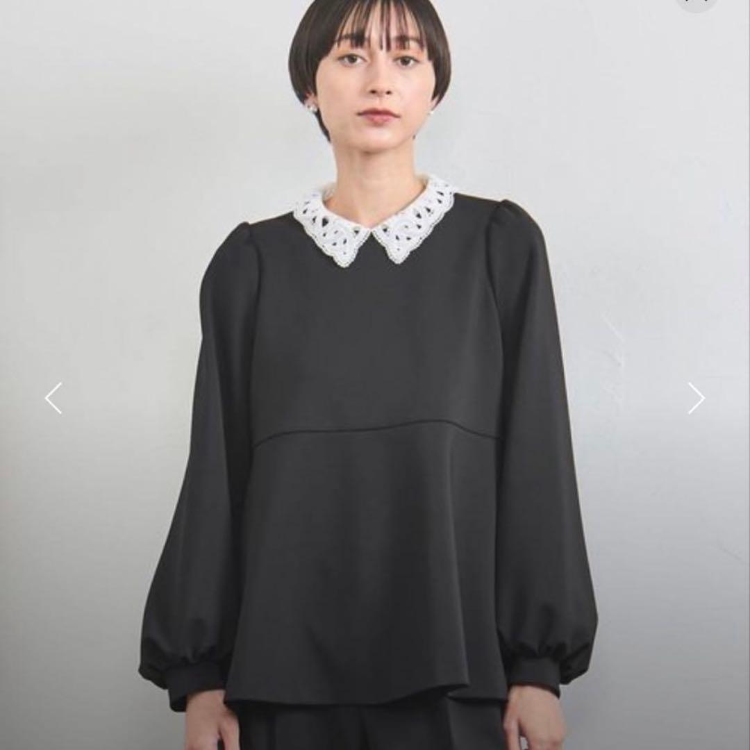 SPONGY ペプラム ブラウス　ブラック　36