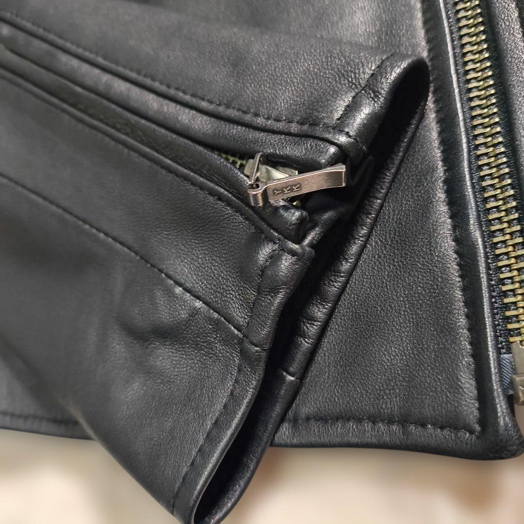 【美品】アーバンリサーチ　リアルレザーノーカラージャケット　羊革　サイズ38