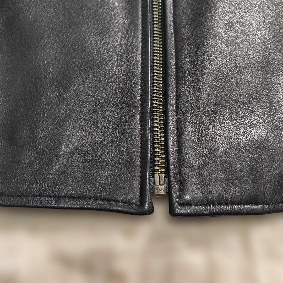 【美品】アーバンリサーチ　リアルレザーノーカラージャケット　羊革　サイズ38