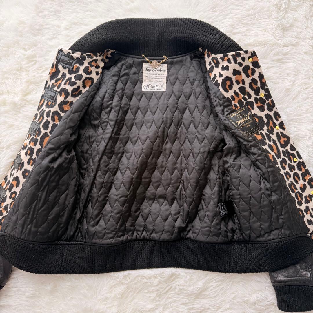 MUVEIL ミュベール レオパード柄スタジャン ジャケット