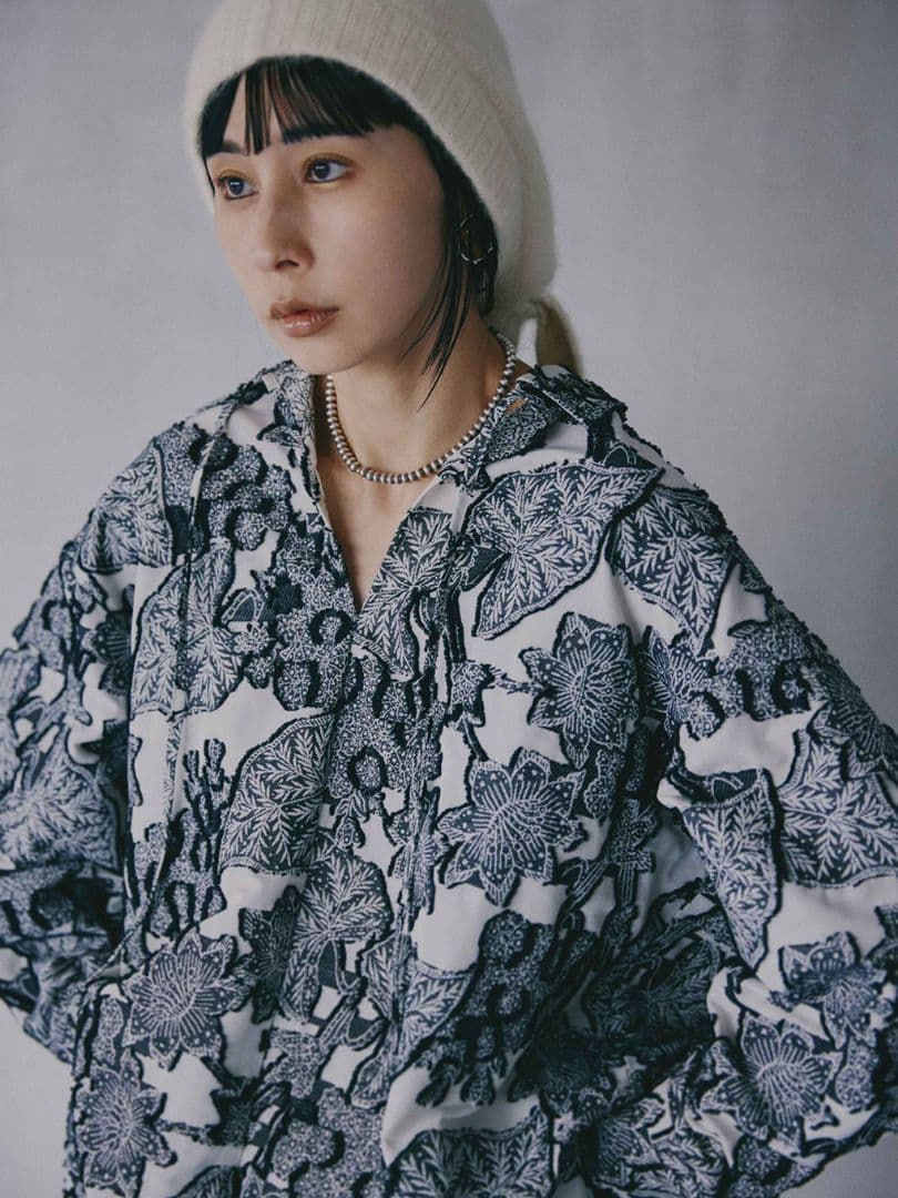 トップス Ameri UND BOTANICAL JACQUARD BLOUSE