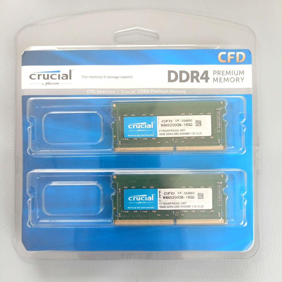 メモリー Crucial DDR4 16GB x2 W4N3200CM-16GQ 32GB