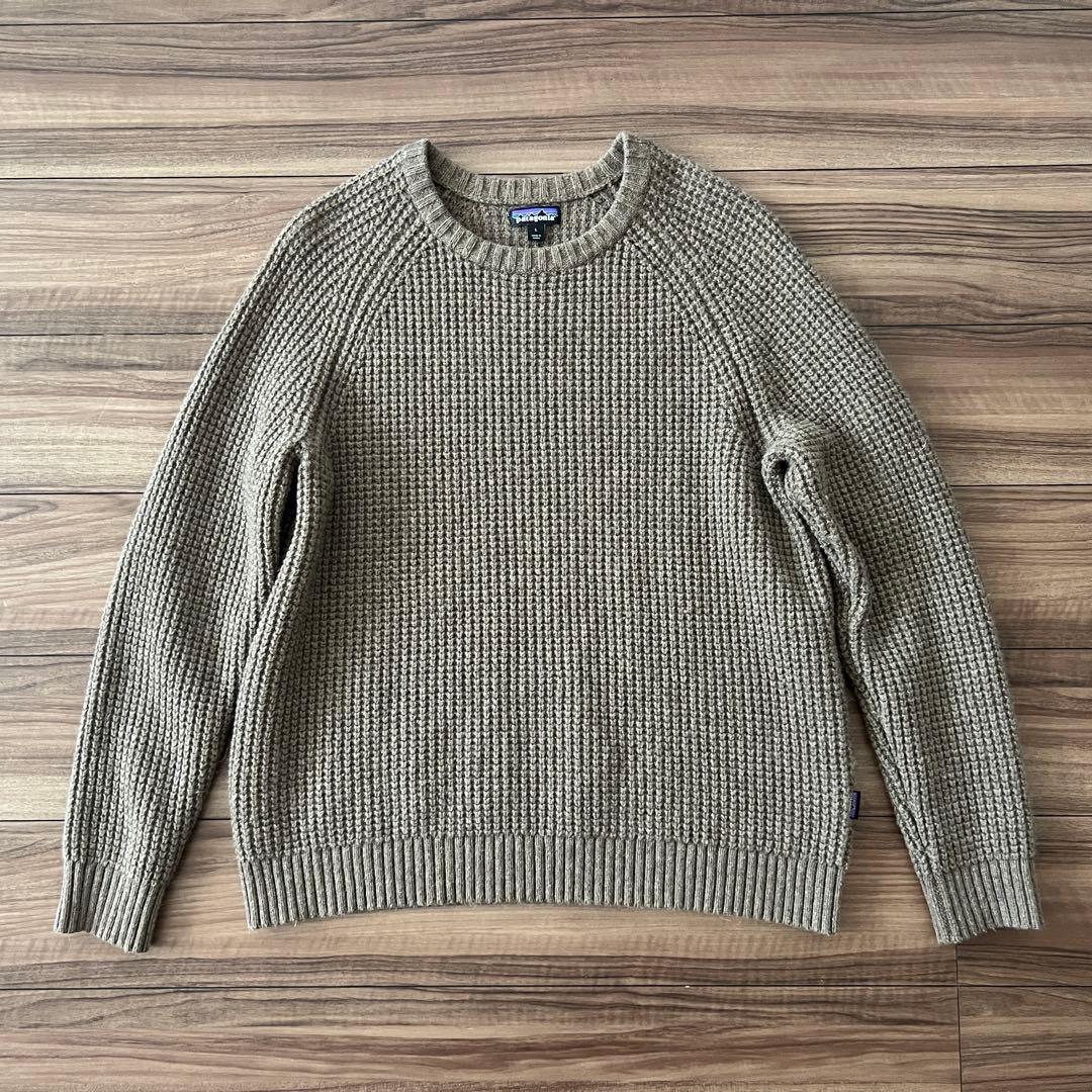 【希少・美品】パタゴニア クルーネック ウールセーター L ワッフル ニット