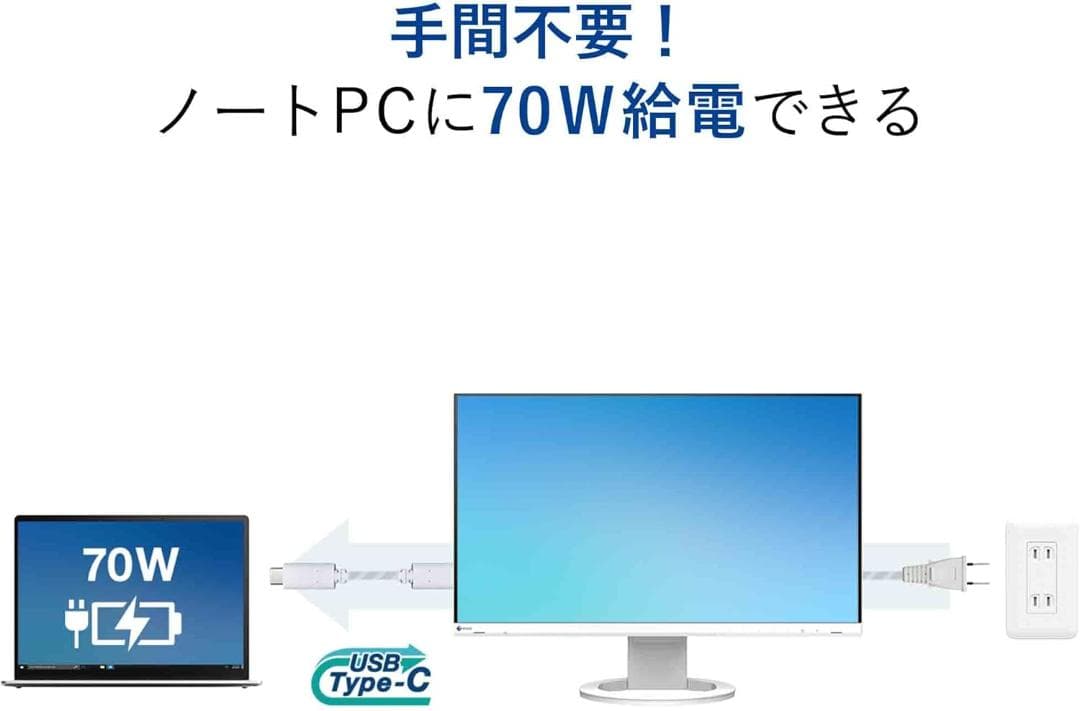 美品 EIZO FlexScan EV2480-ZBK 23.8型USB-C対応