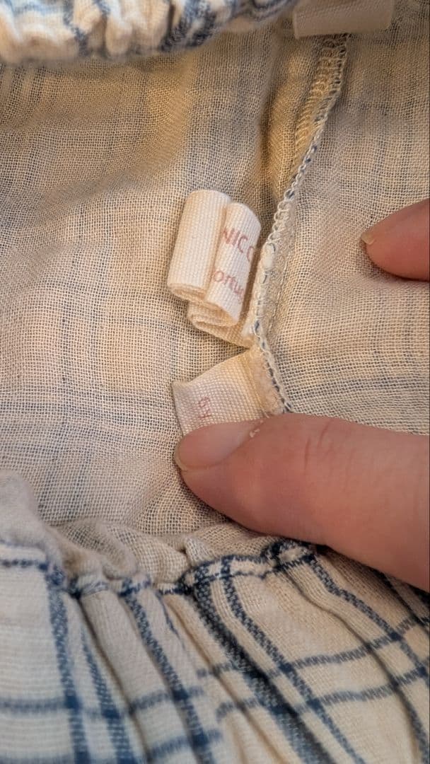 liilu┊︎6y┊︎チェック柄刺繍ポケット付きパンツ