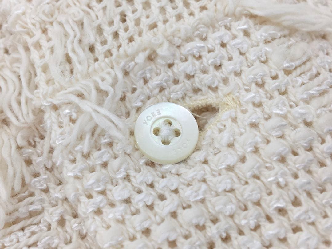 YOKE 25SS フリンジ チェック ツイード オープンカラーシャツ