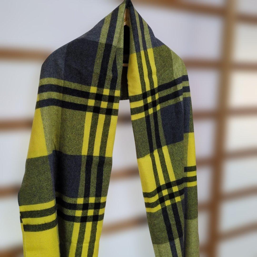 23区 カシミヤ100% チェック柄ストール