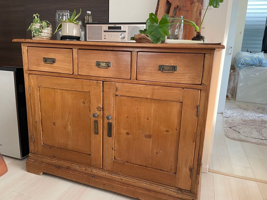 ナチュラルウッドシェルフ　引き出し付き