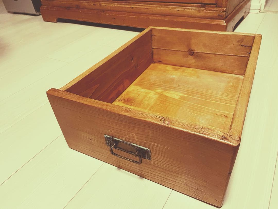 ナチュラルウッドシェルフ　引き出し付き