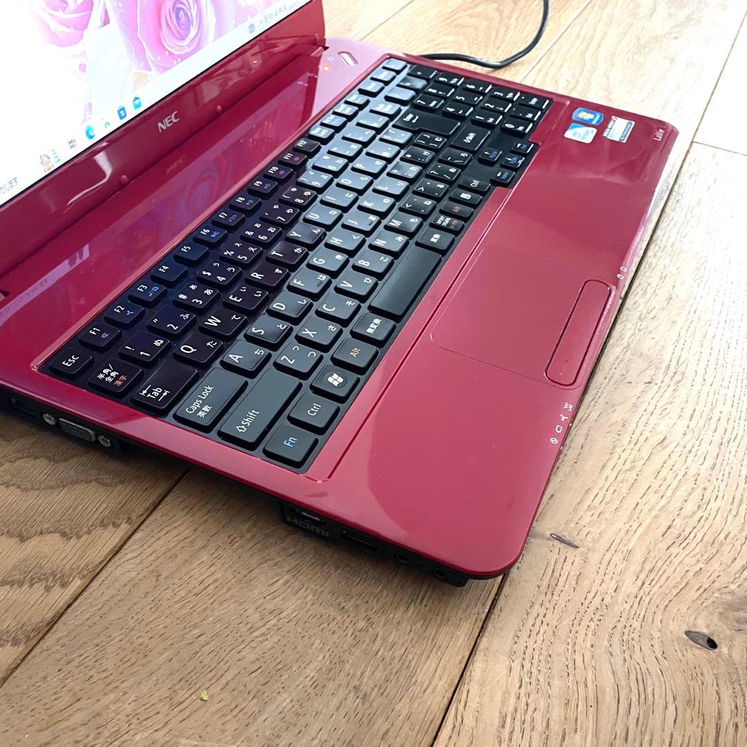 ✨残り2点✨NEC Windows10  ノートPC ラズベリーレッド