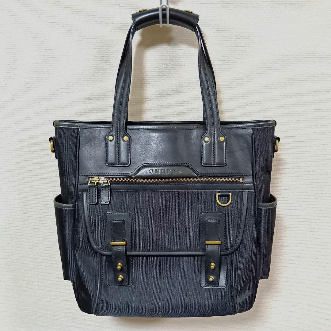 美品 名品 希少 GHURKA グルカ トートバッグ ブラック 高級