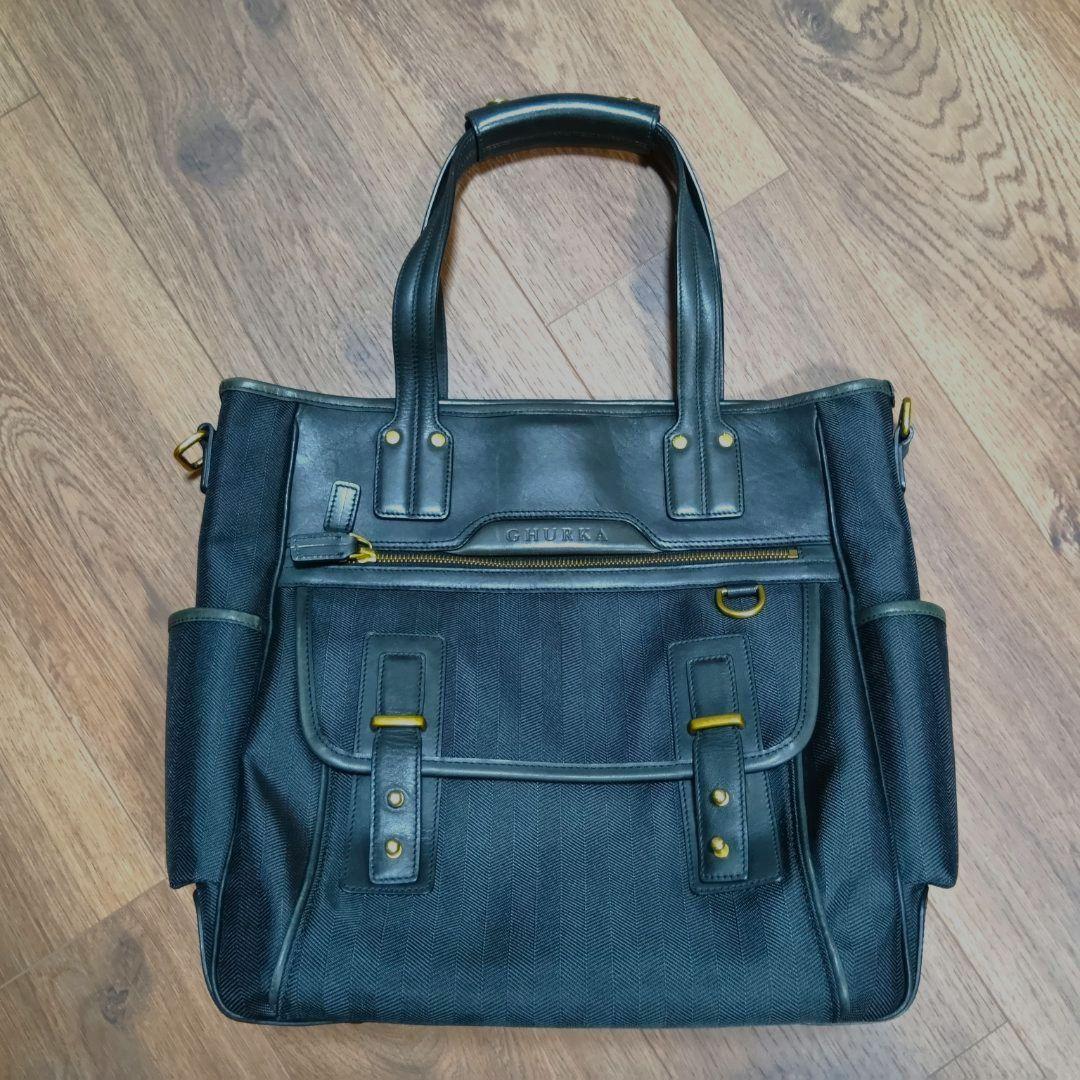 美品 名品 希少 GHURKA グルカ トートバッグ ブラック 高級