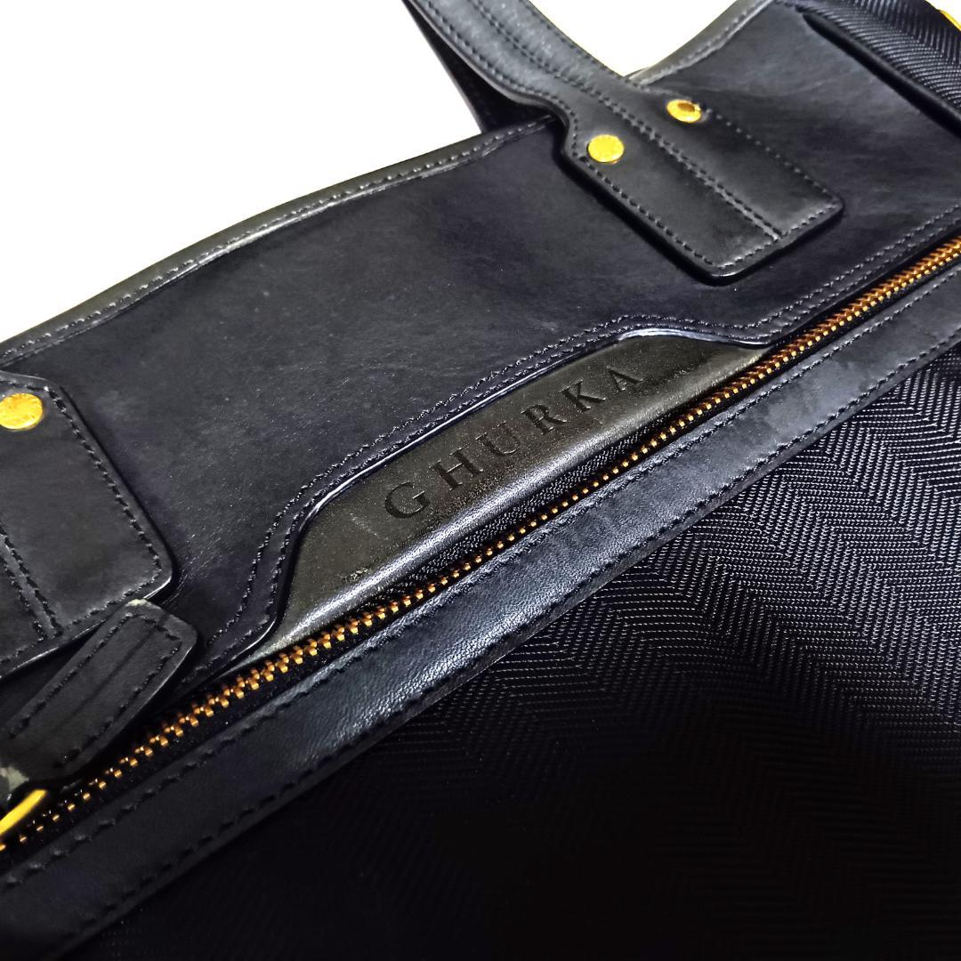美品 名品 希少 GHURKA グルカ トートバッグ ブラック 高級