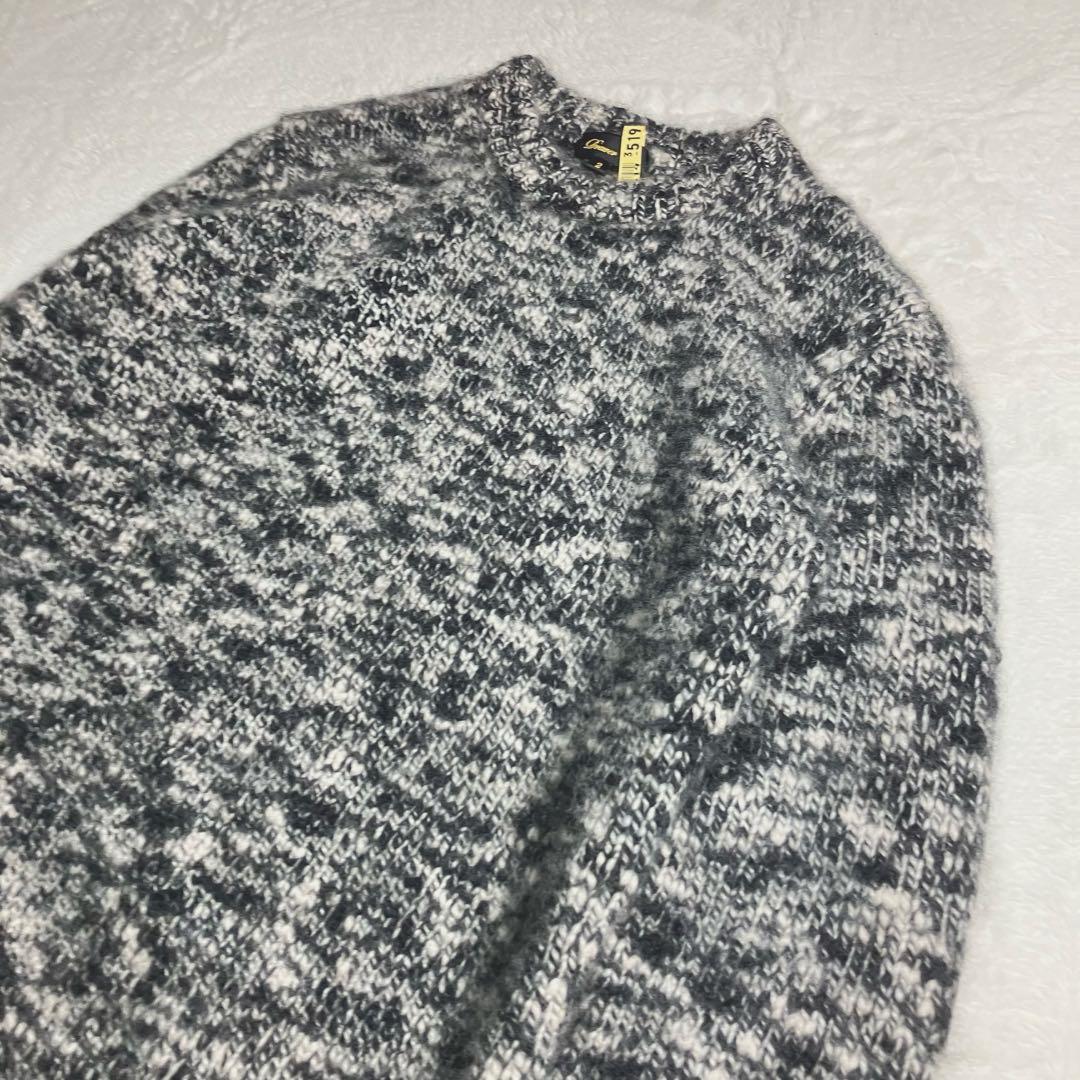 【クリーニング済み】Drawer✨ウールカシミヤ　ミックスニット　黒/アイボリー