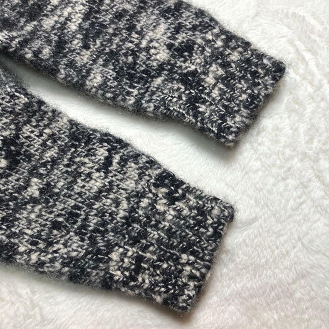 【クリーニング済み】Drawer✨ウールカシミヤ　ミックスニット　黒/アイボリー