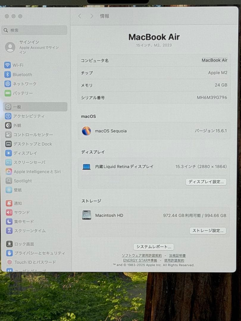 M2 MacBook Air 15inch 24GB SSD1TB ミッドナイト