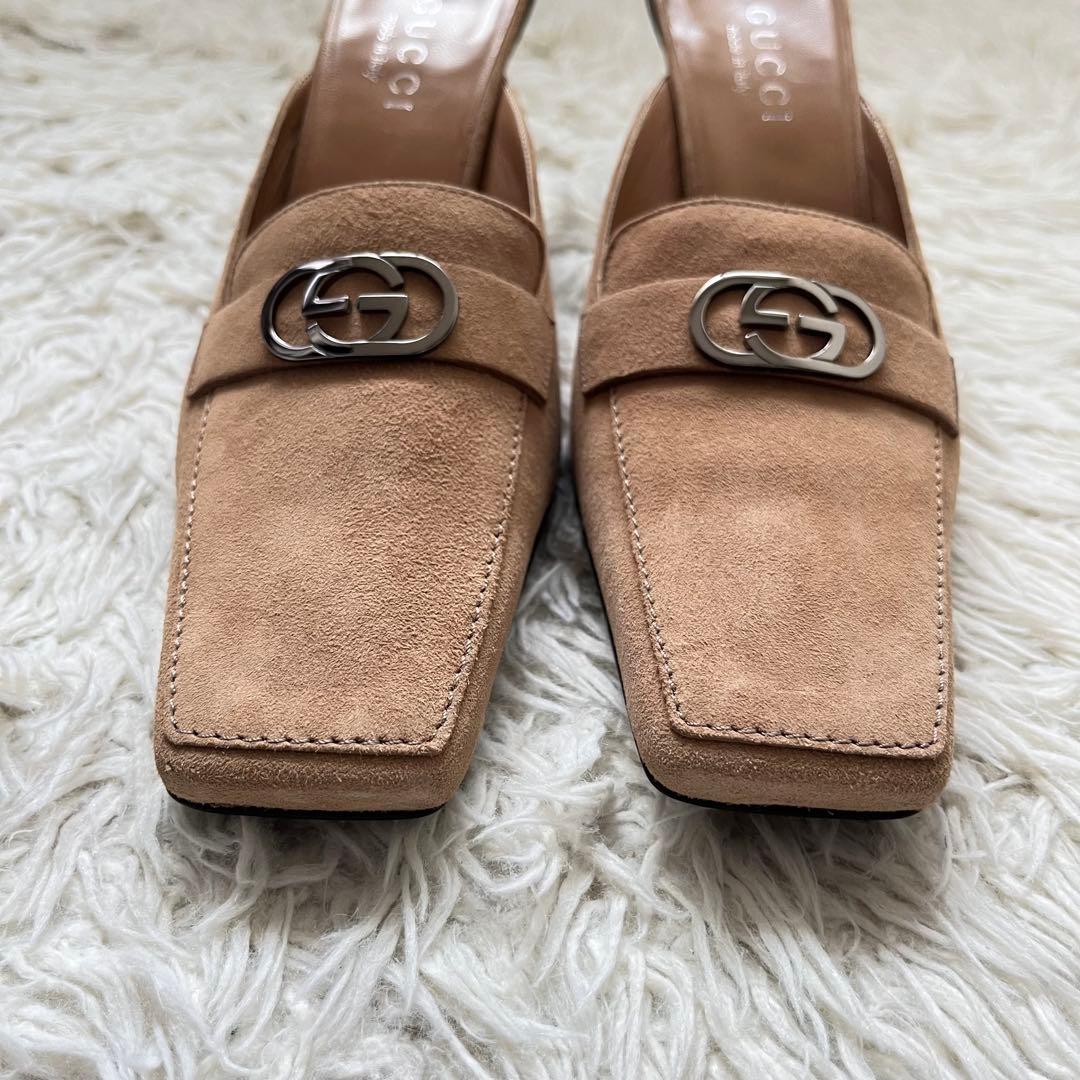 未使用級　GUCCI グッチ ミュール サンダル GG 24cm ベージュ