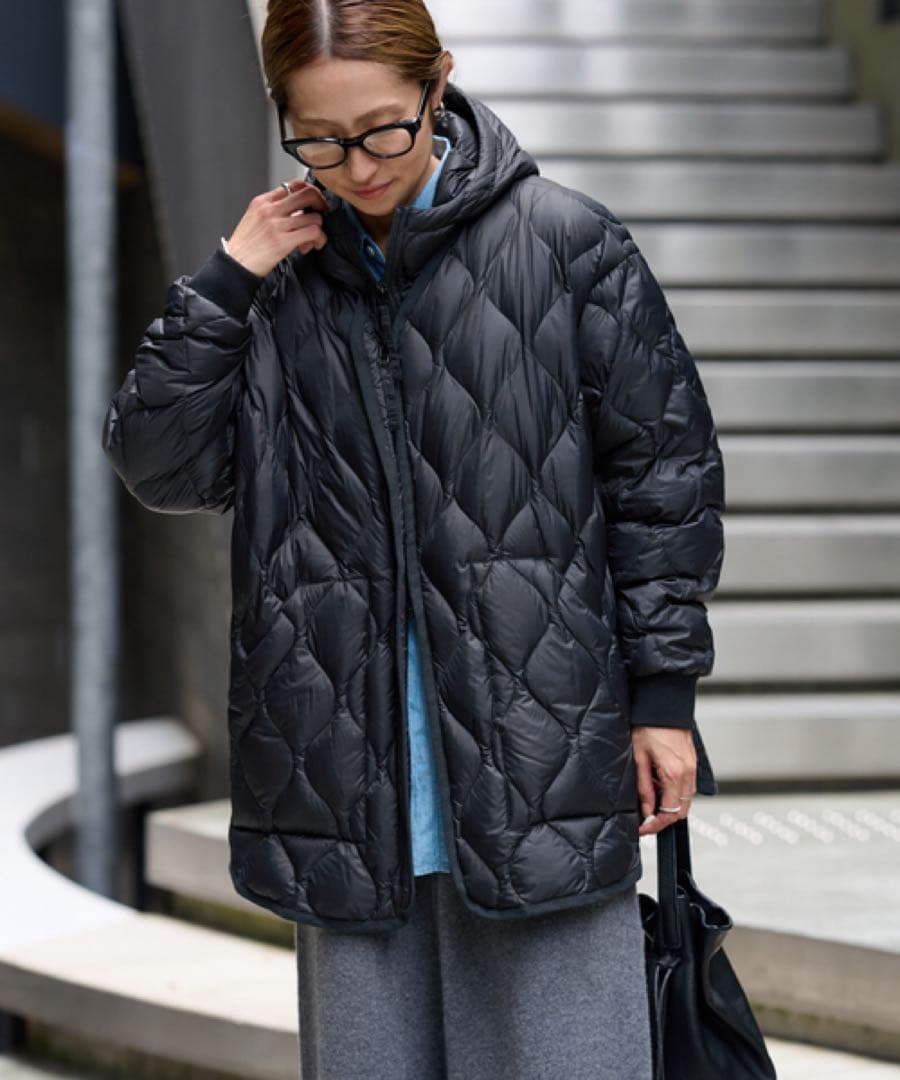 FRAMeWORK TAION/タイオン 別注フードビブス付きブルゾン　ブラック