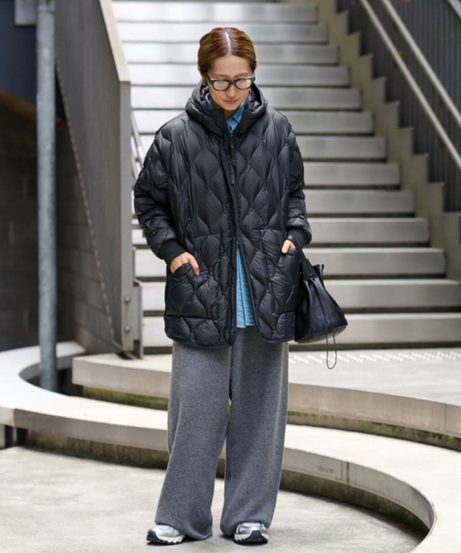 FRAMeWORK TAION/タイオン 別注フードビブス付きブルゾン　ブラック