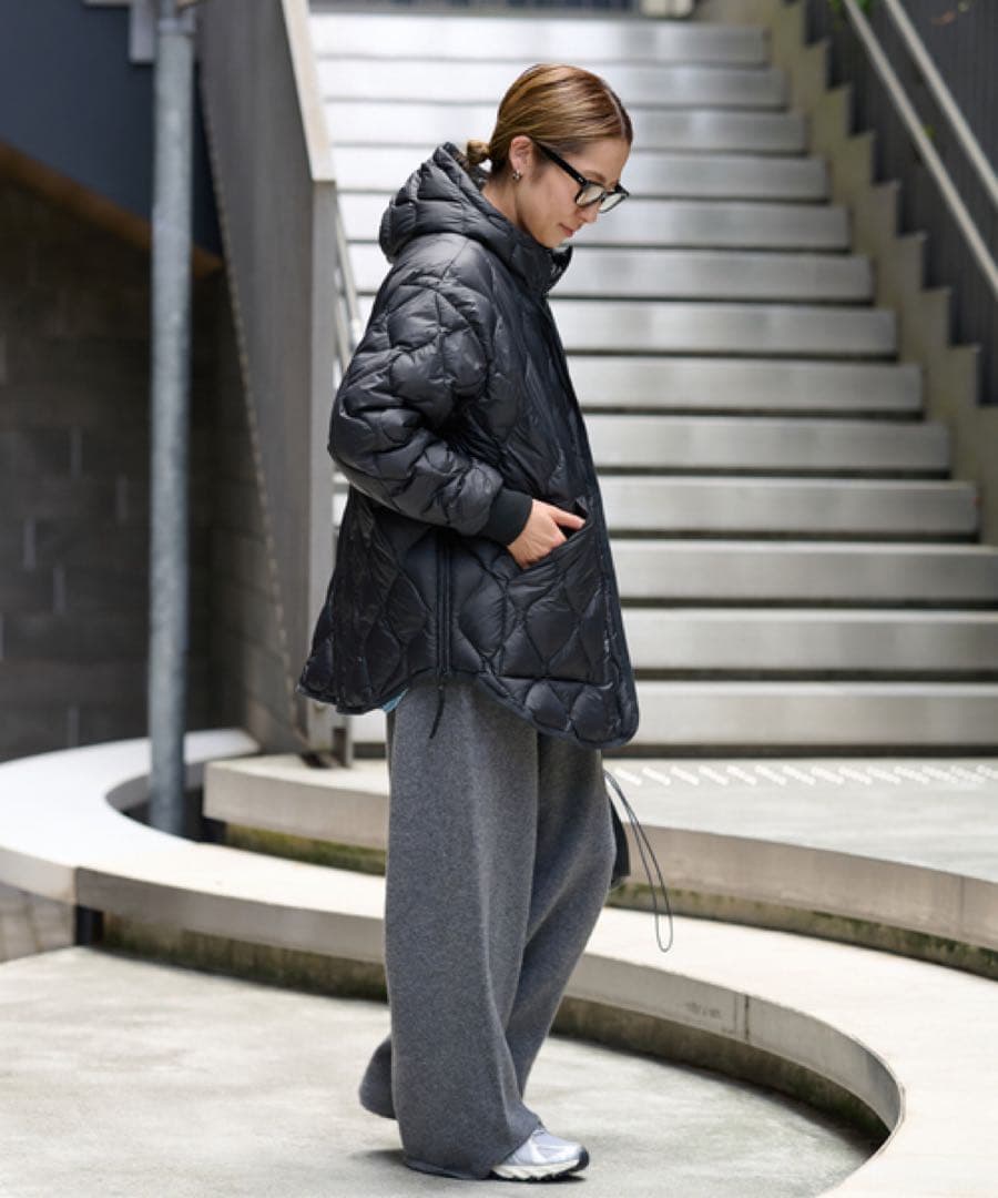 FRAMeWORK TAION/タイオン 別注フードビブス付きブルゾン　ブラック