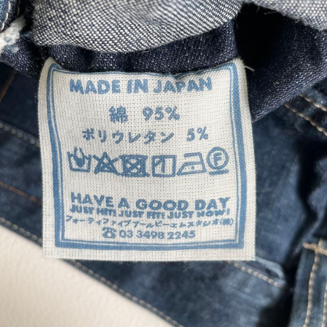 4770【美品】45R 麦デニムストレッチの桃比女　スマイル　テーパードデニム