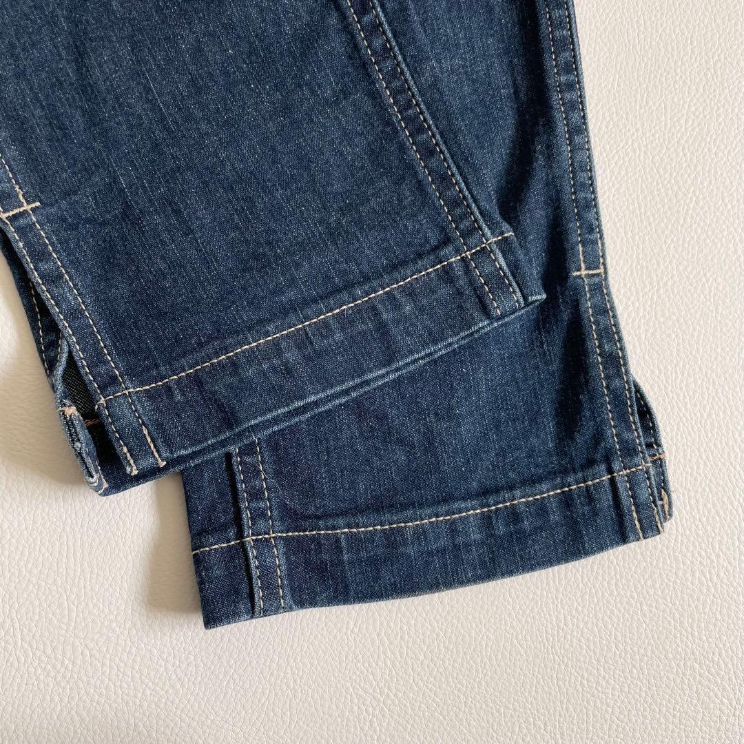 4770【美品】45R 麦デニムストレッチの桃比女　スマイル　テーパードデニム