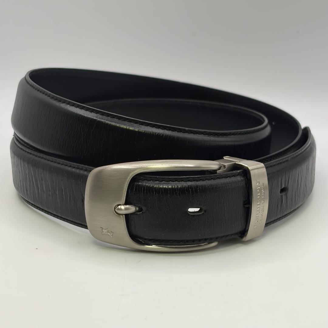 美品！Burberry Black Label ブラックレザーベルト