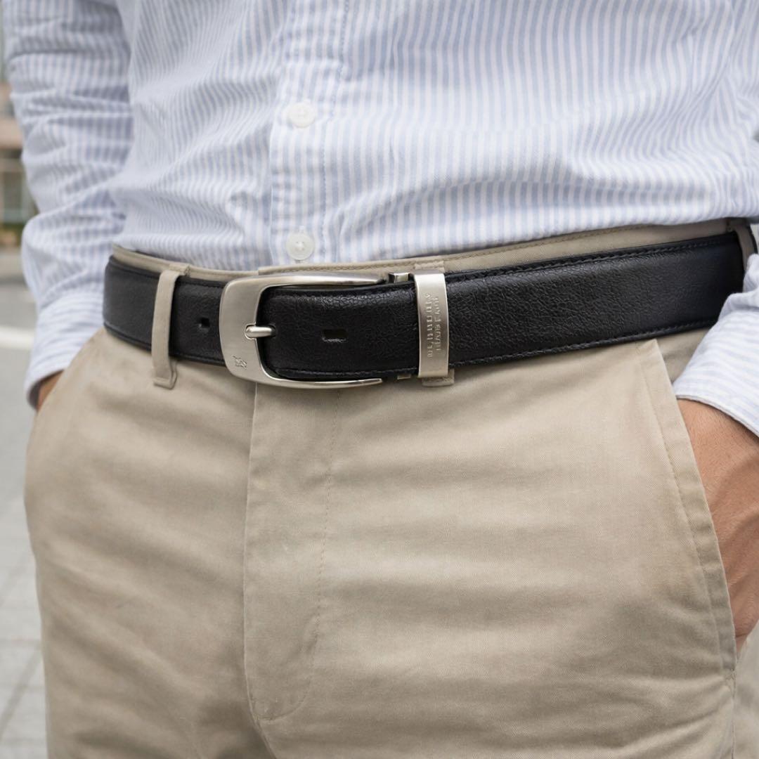 美品！Burberry Black Label ブラックレザーベルト