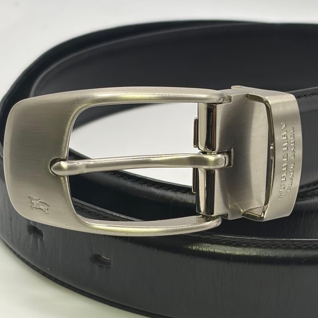 美品！Burberry Black Label ブラックレザーベルト