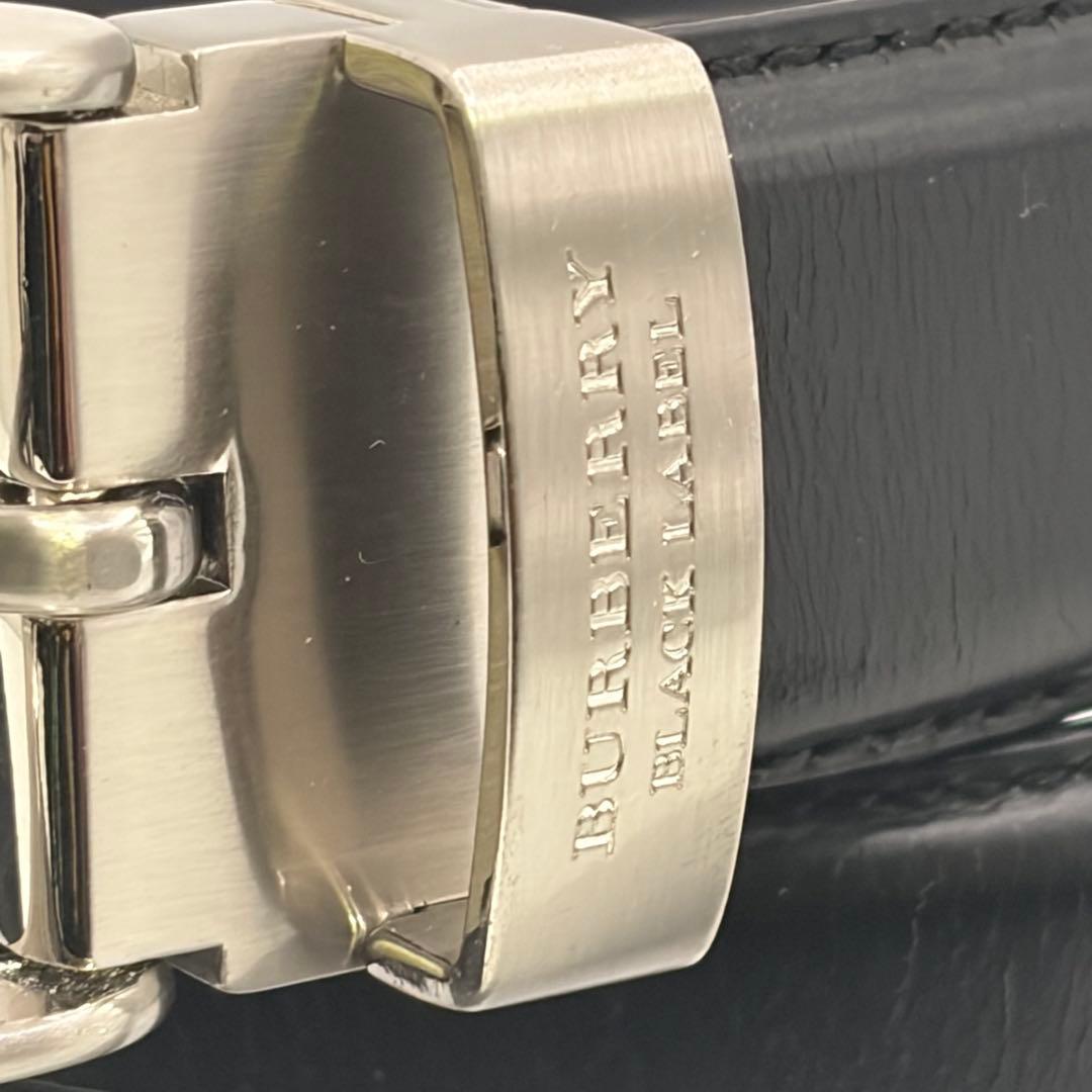 美品！Burberry Black Label ブラックレザーベルト