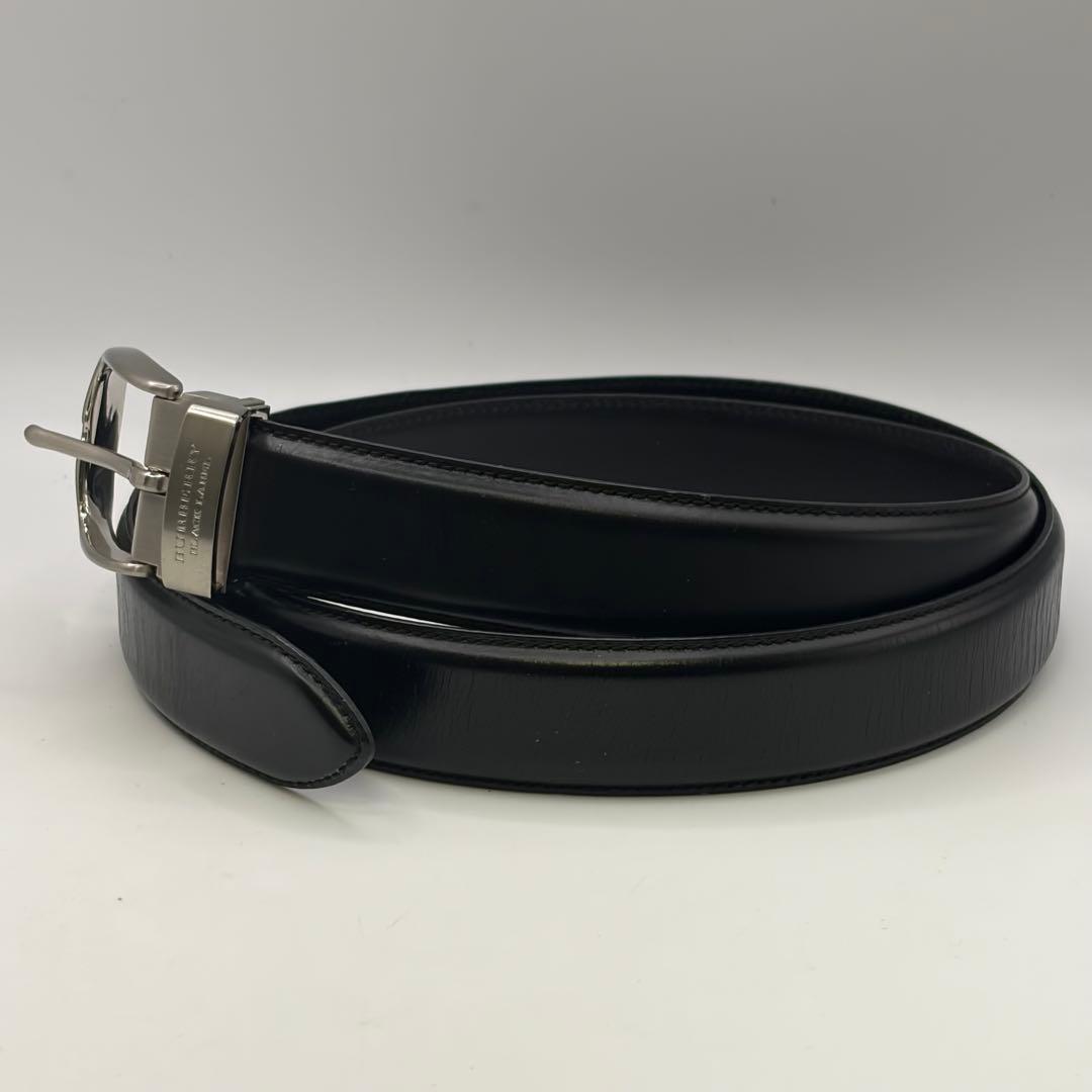美品！Burberry Black Label ブラックレザーベルト