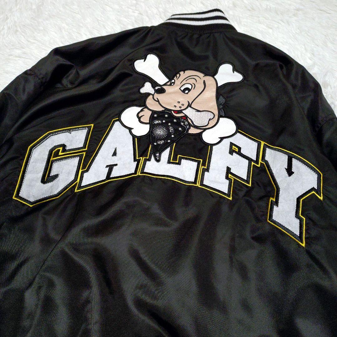 GALFY コーチジャケット スタジャン 黒 クロスボーン 骨 デカロゴ 中型犬
