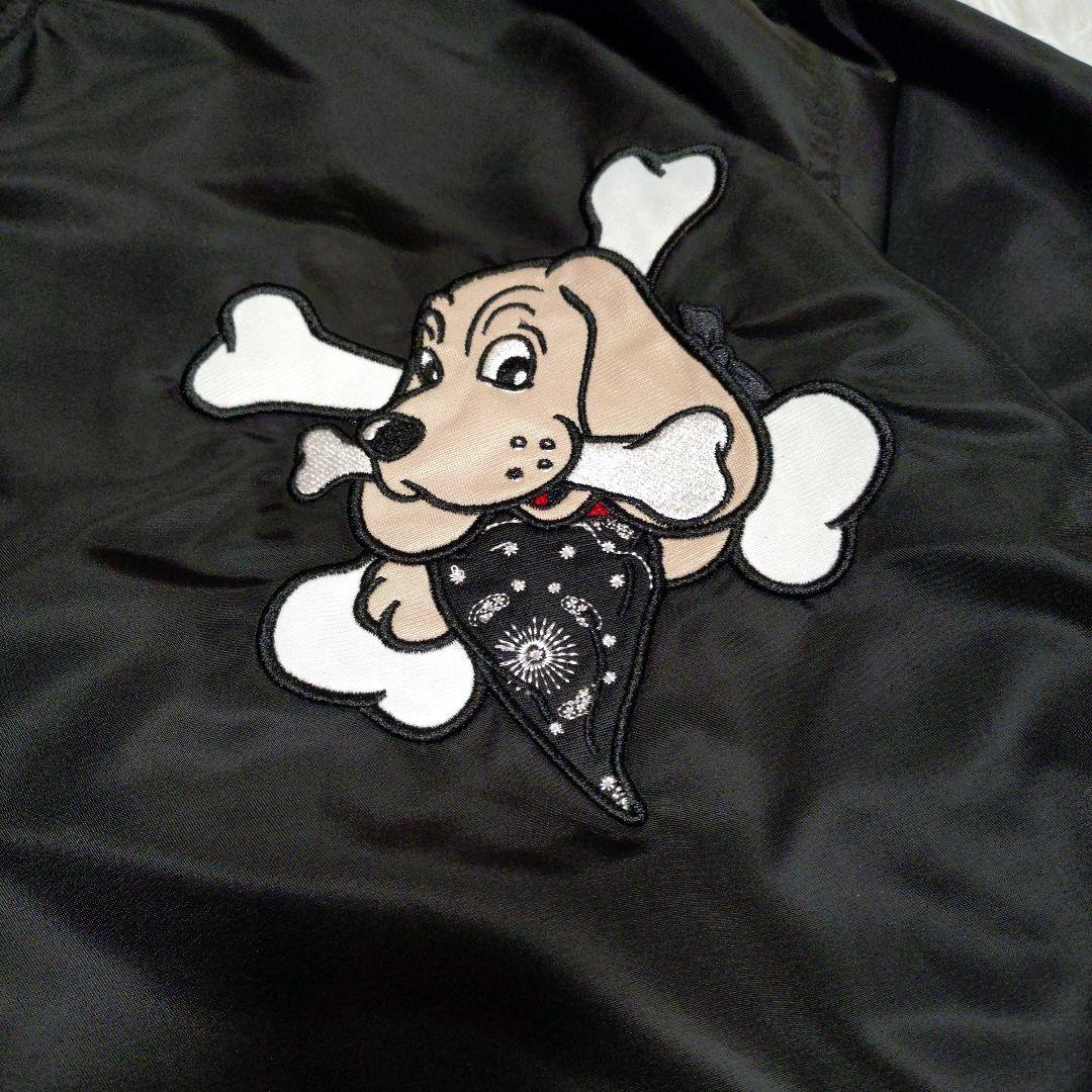 GALFY コーチジャケット スタジャン 黒 クロスボーン 骨 デカロゴ 中型犬