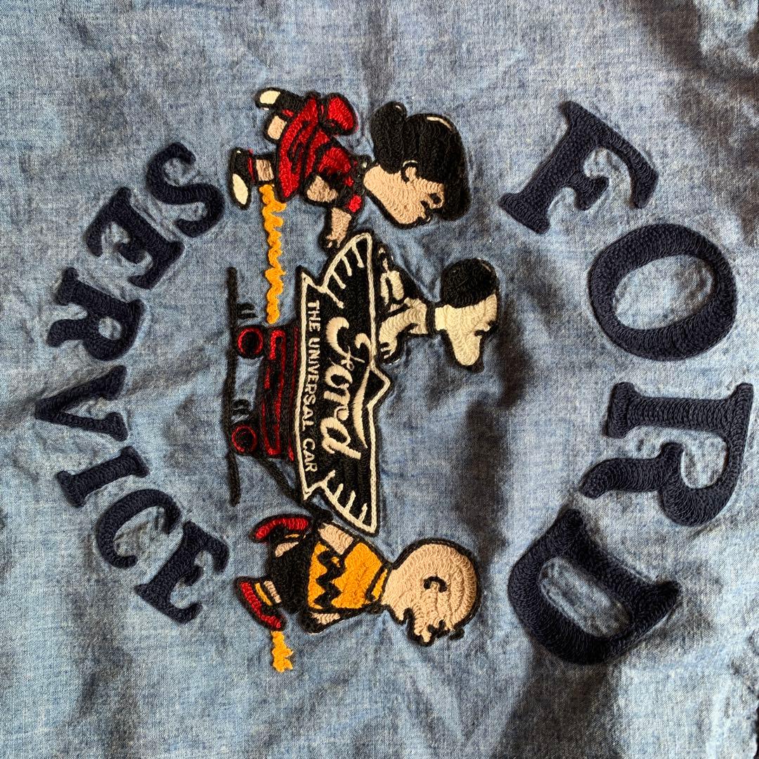 【希少】BOOTLEGGERSシャンブレーシャツSNOOPY刺繍 Fordパッチ