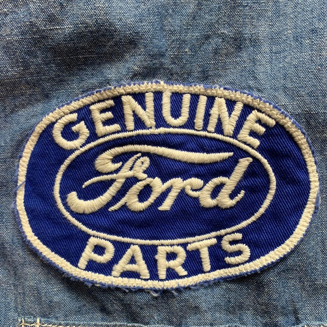 【希少】BOOTLEGGERSシャンブレーシャツSNOOPY刺繍 Fordパッチ