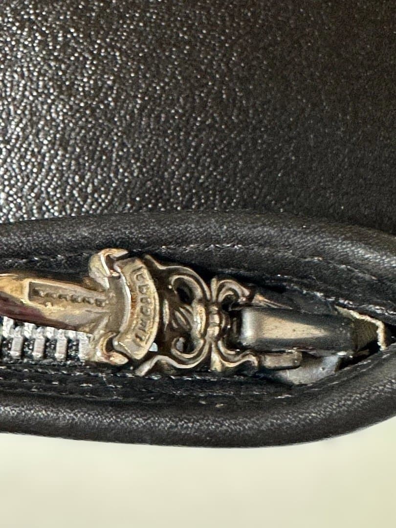 Chrome Hearts パース 3×4 ブラック ヘビーレザー