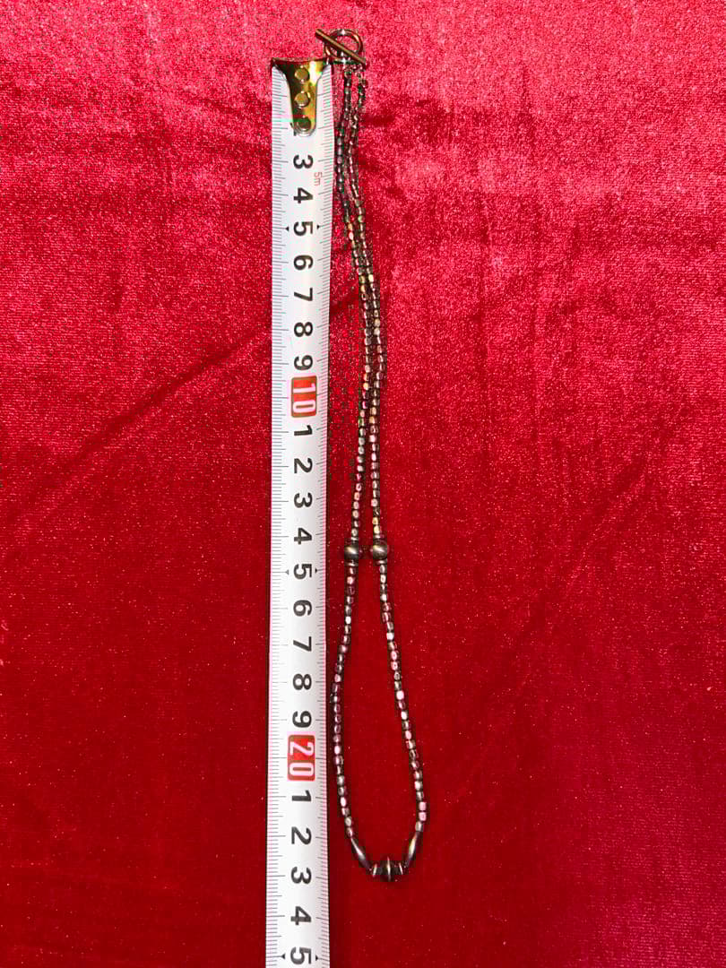 ネ*玉様 ナバホパール　インディアンジュエリー　シルバーネックレス