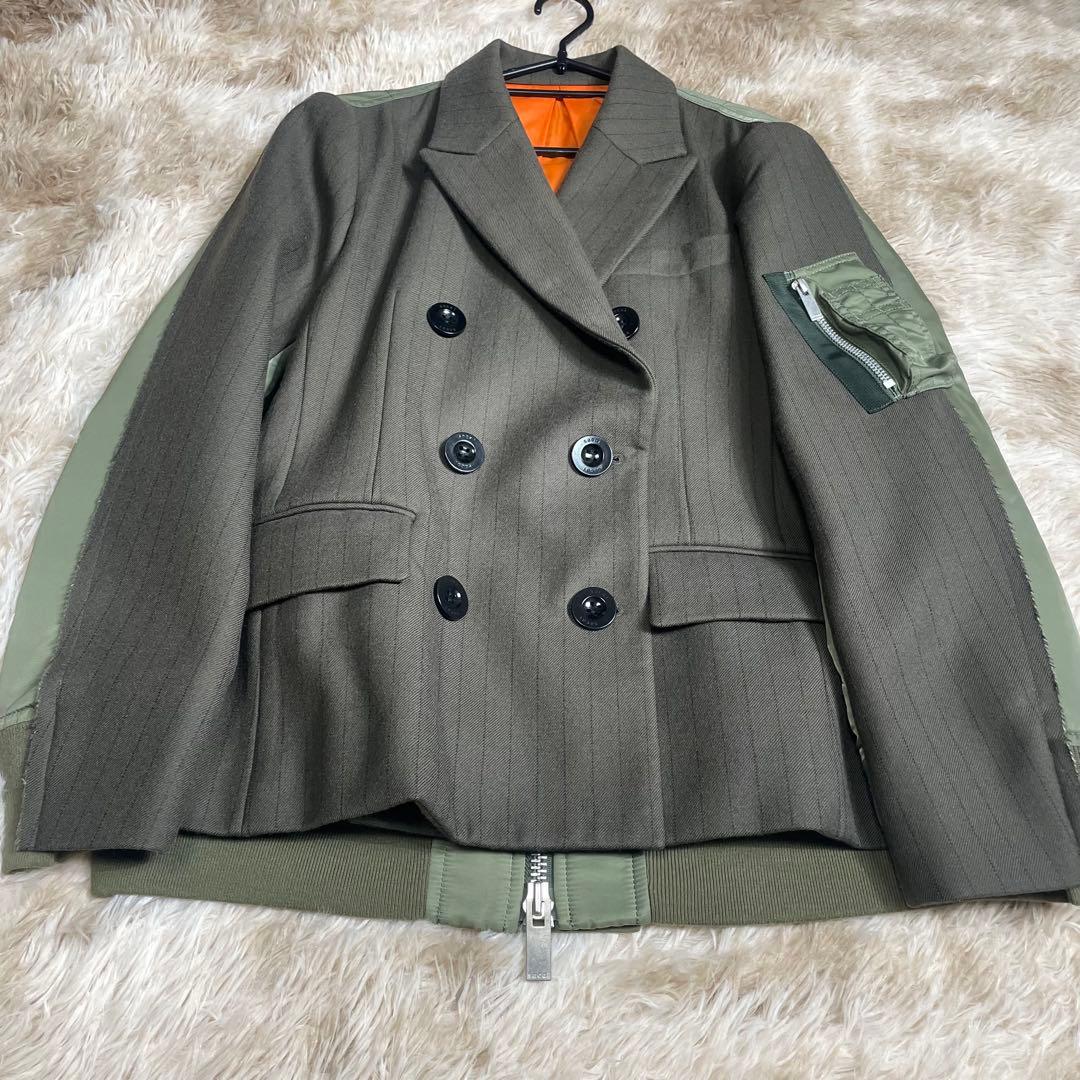 sacai ダブルブレストチョークストライプジャケット　レディース　サカイ