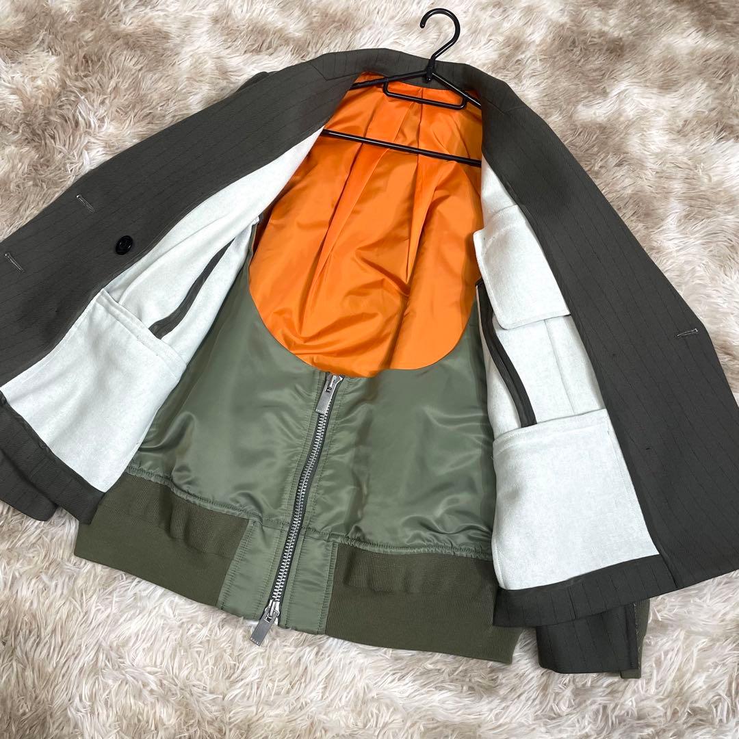 sacai ダブルブレストチョークストライプジャケット　レディース　サカイ