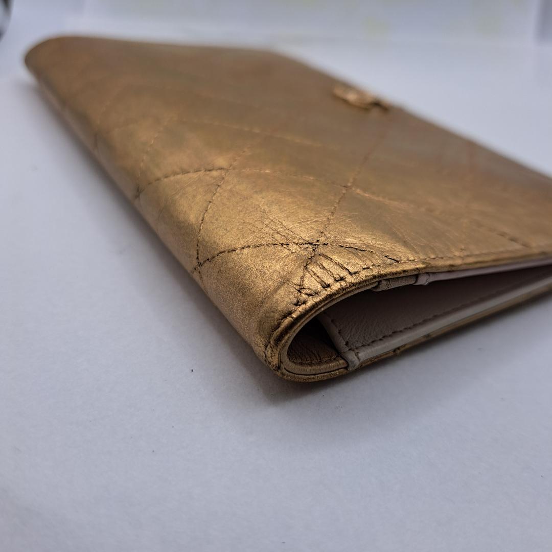 u*o様 CHANEL　ワイルドステッチ　ゴールド 　二つ折り財布　長財布　財布