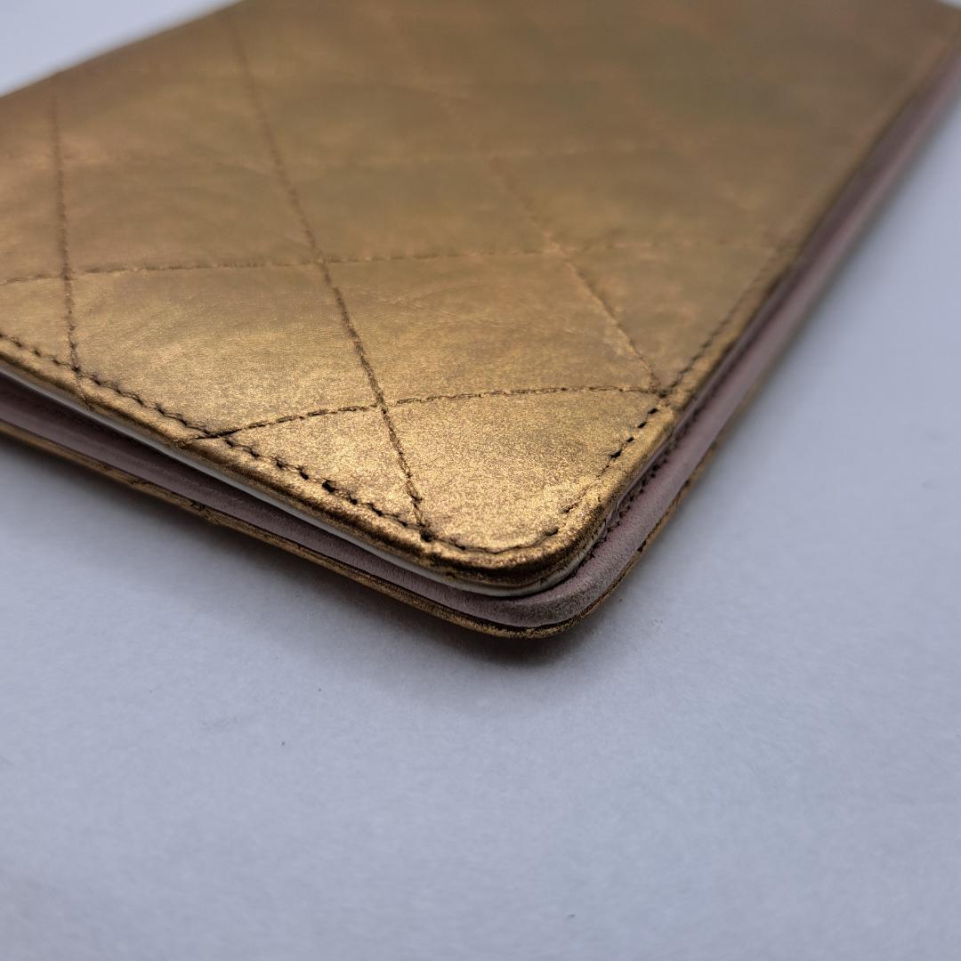 u*o様 CHANEL　ワイルドステッチ　ゴールド 　二つ折り財布　長財布　財布