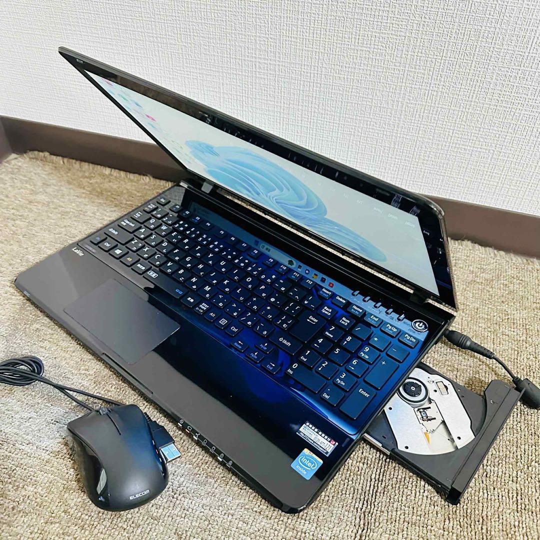 S180 NECノートパソコンSSD高速WEBカメラWindows11オフィス付