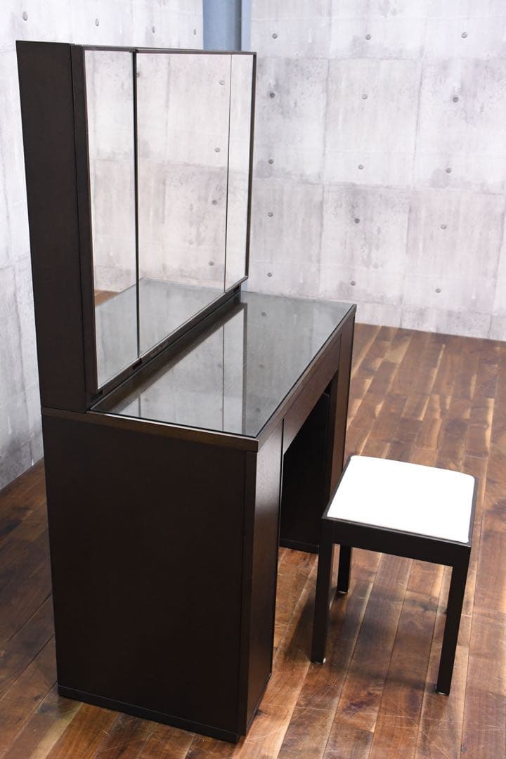 ECK85 アクタス ドレッサー スツール セット DB色 三面鏡 化粧台