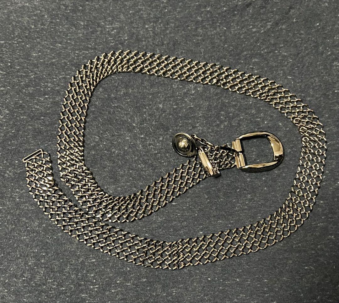 美品 Vivienne Westwood チェーンベルト ガンメタル 立体オーブ