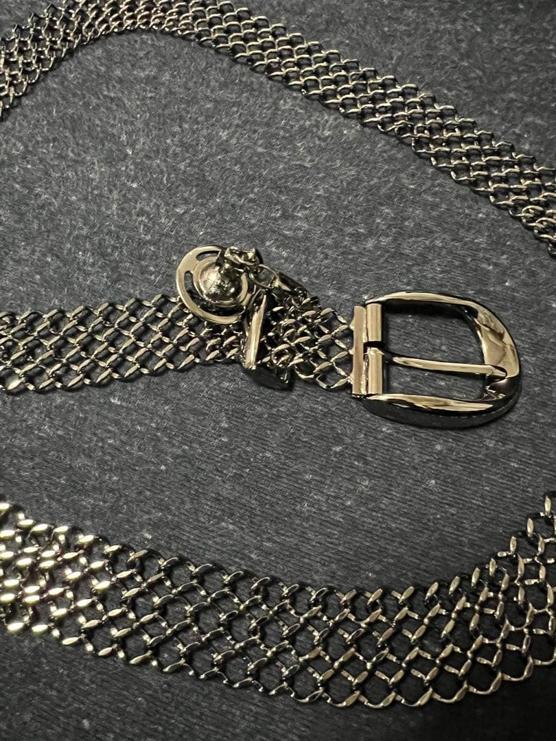 美品 Vivienne Westwood チェーンベルト ガンメタル 立体オーブ