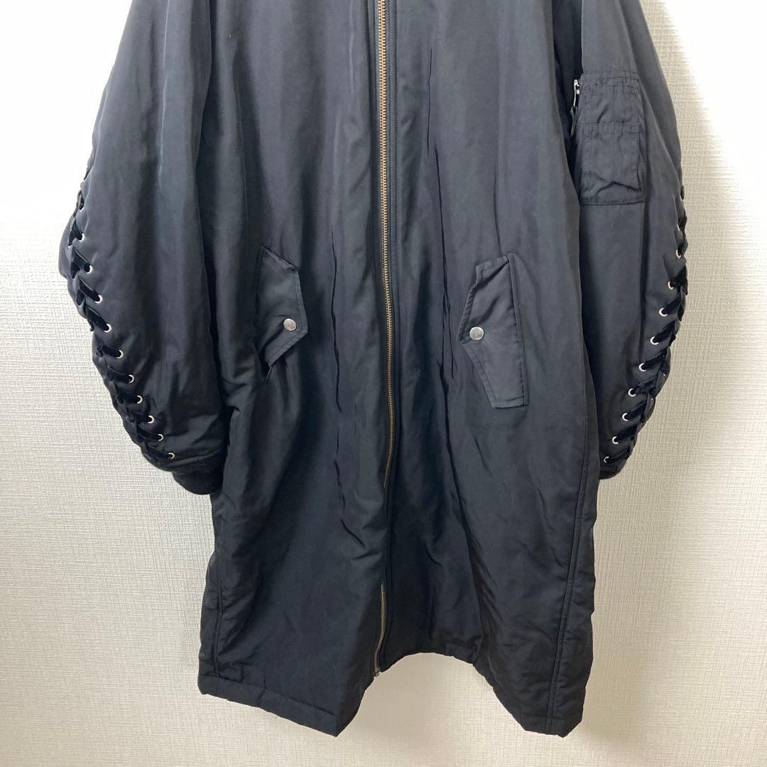 367【美品】 G.V.G.V レースアップ MA-1 ロングコート リボン