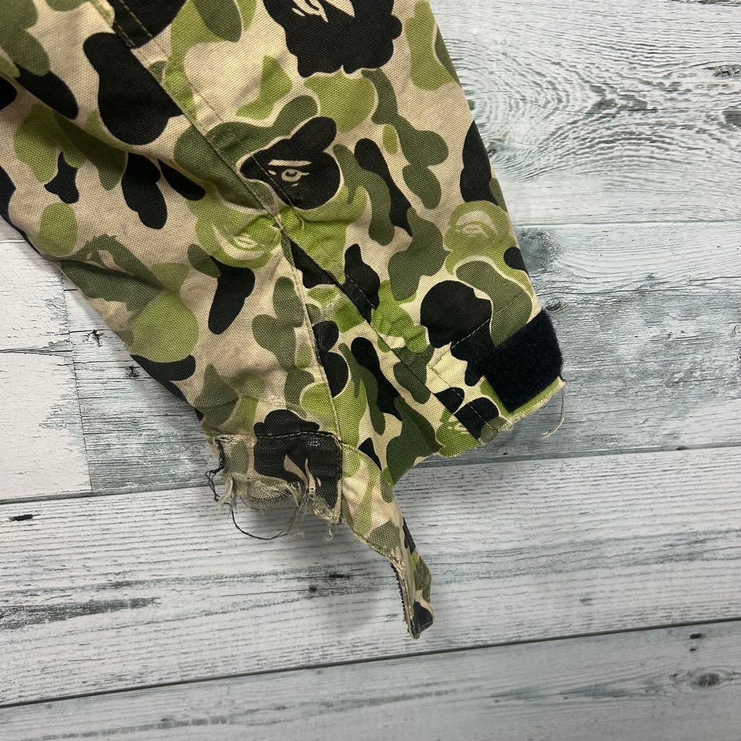 90s 00s アベイシングエイプ カモ柄 ジャケット XL M-65 難あり